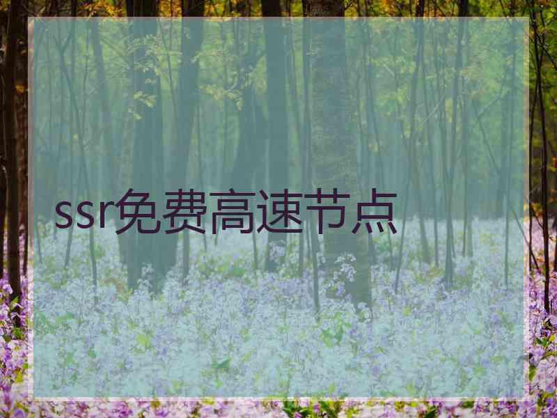 ssr免费高速节点