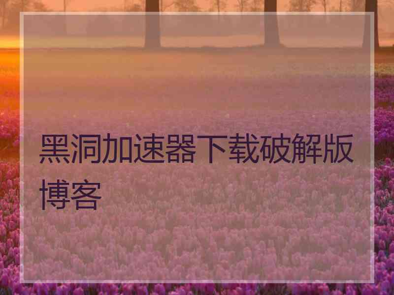 黑洞加速器下载破解版博客