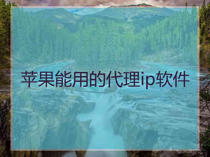 苹果能用的代理ip软件