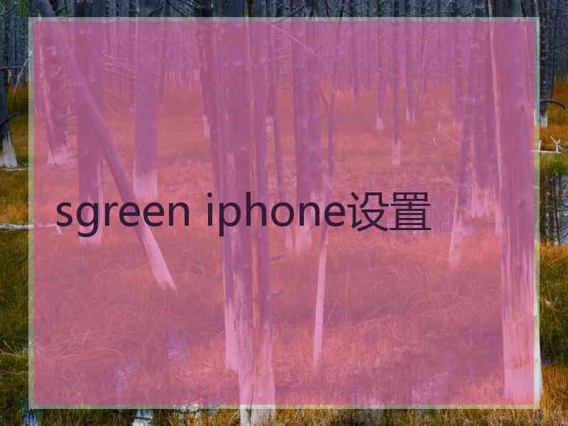 sgreen iphone设置