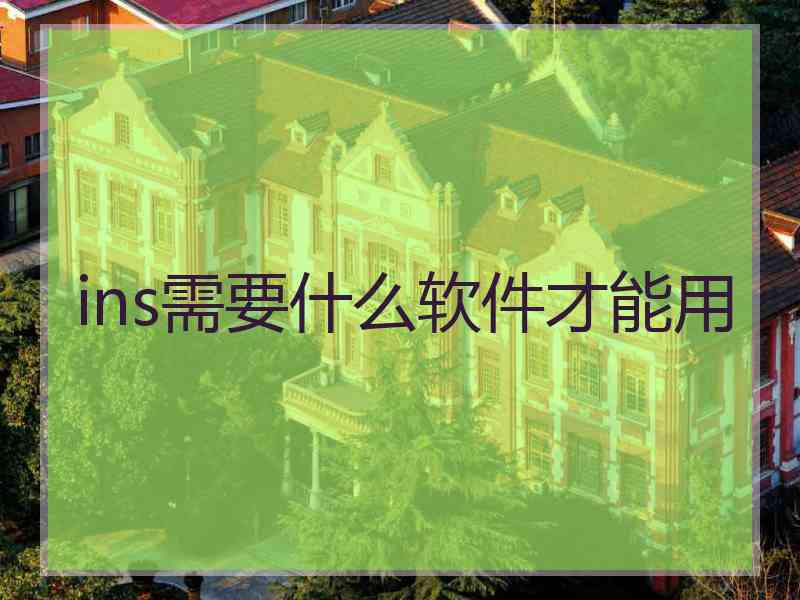 ins需要什么软件才能用